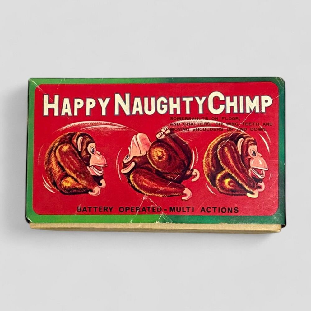 Vintage Happy Naughty Chimp by Daishin Original Box Included 60s Made in Japan - Picture 9 of 9